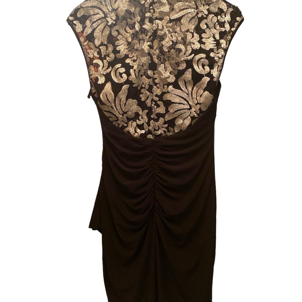 NWT Xscape by Joanna Chen Black Sequined Cocktail Dress Size 10